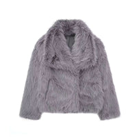 LACEY | FUR COAT gray