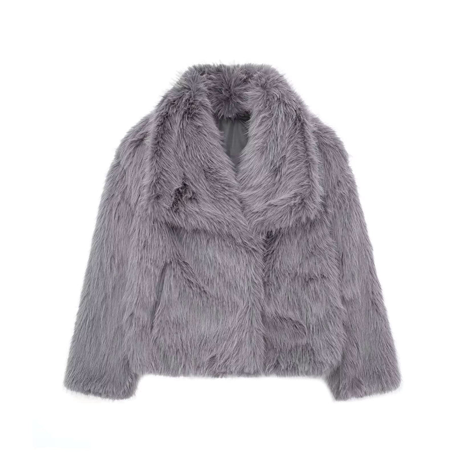 LACEY | FUR COAT gray