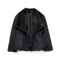 LACEY | FUR COAT black