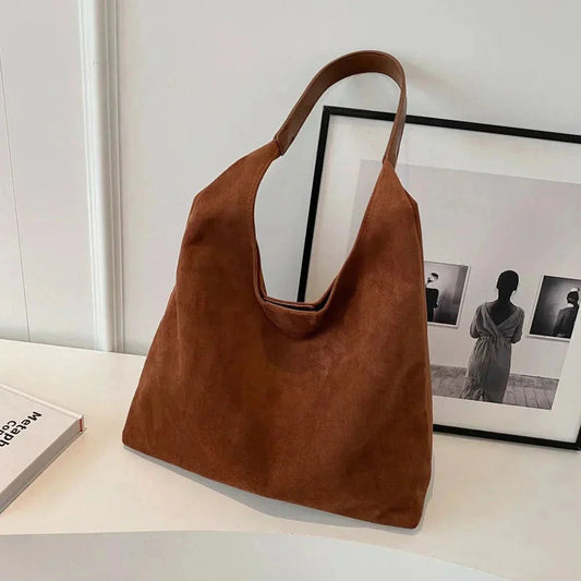 LACY | SUEDE TOTE BAG brown