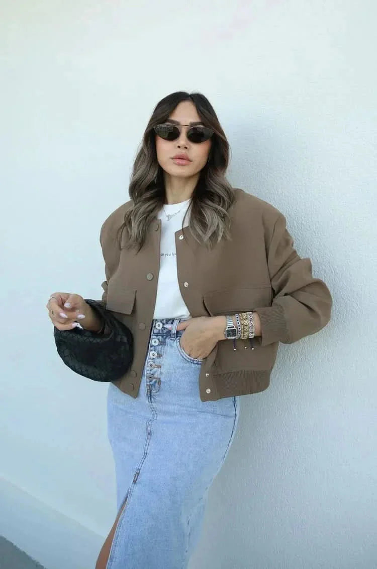 LENA | BOMBER JACKET brown