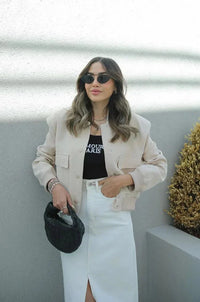 LENA | BOMBER JACKET light-beige