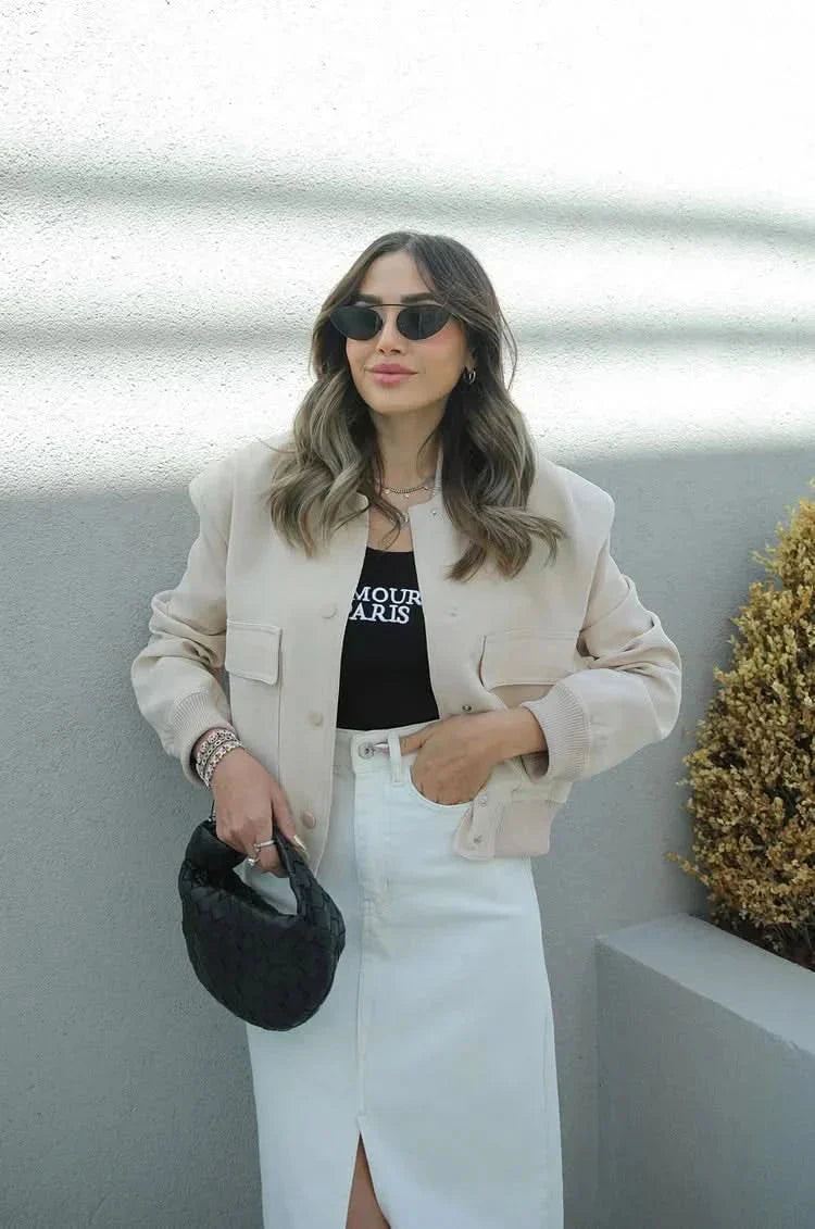 LENA | BOMBER JACKET light-beige