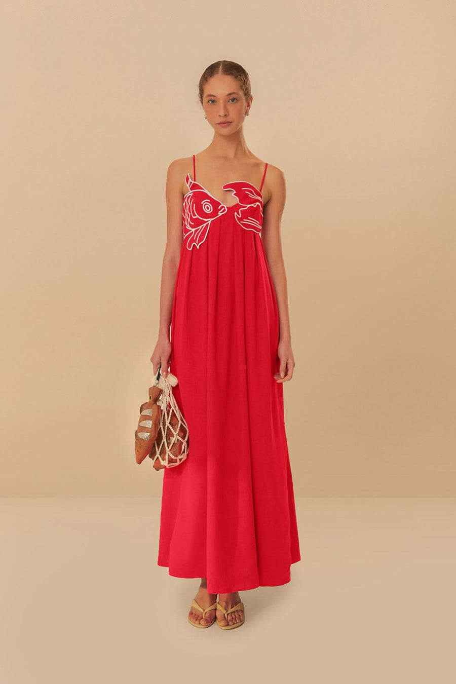 LENA | FISH MAXI DRESS Red