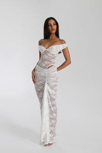 LILY | LACE MAXI DRESS White
