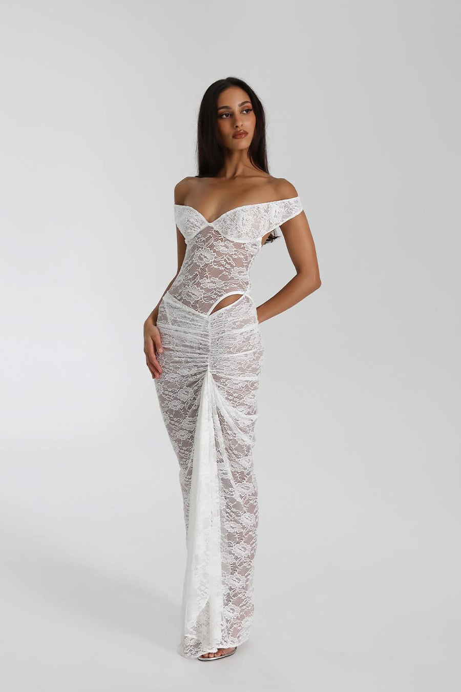 LILY | LACE MAXI DRESS White
