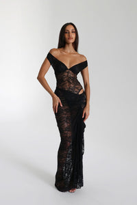 LILY | LACE MAXI DRESS Black