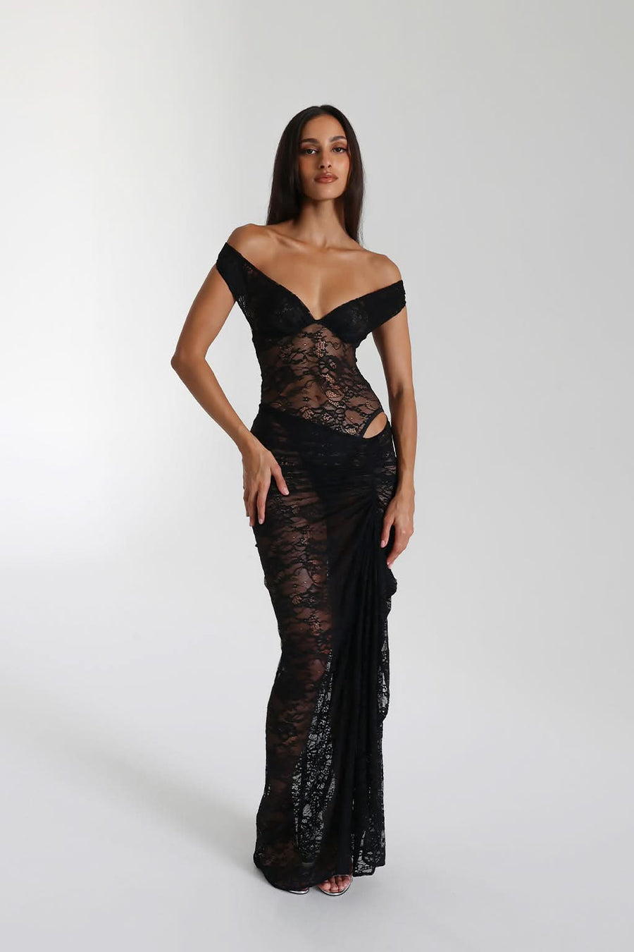 LILY | LACE MAXI DRESS Black