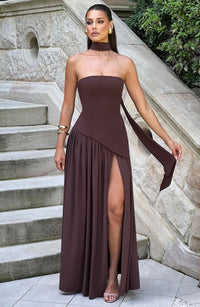LIYAH | MAXI DRESS Plum Brown