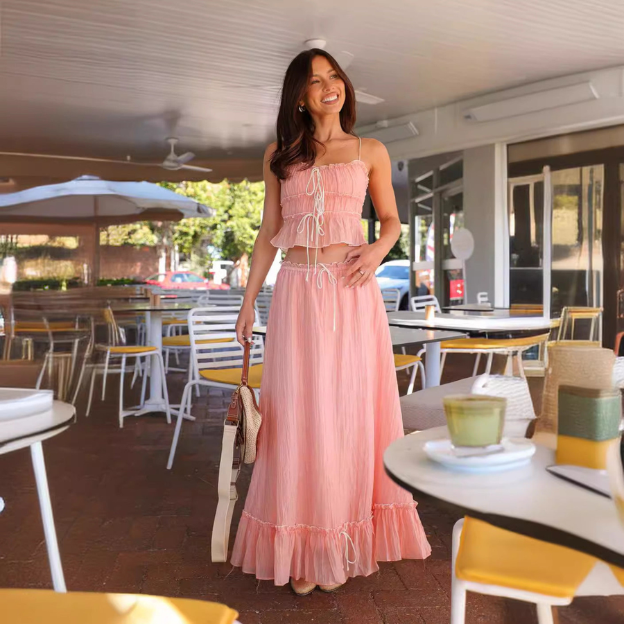 LORA | MAXI SKIRT SET Pink