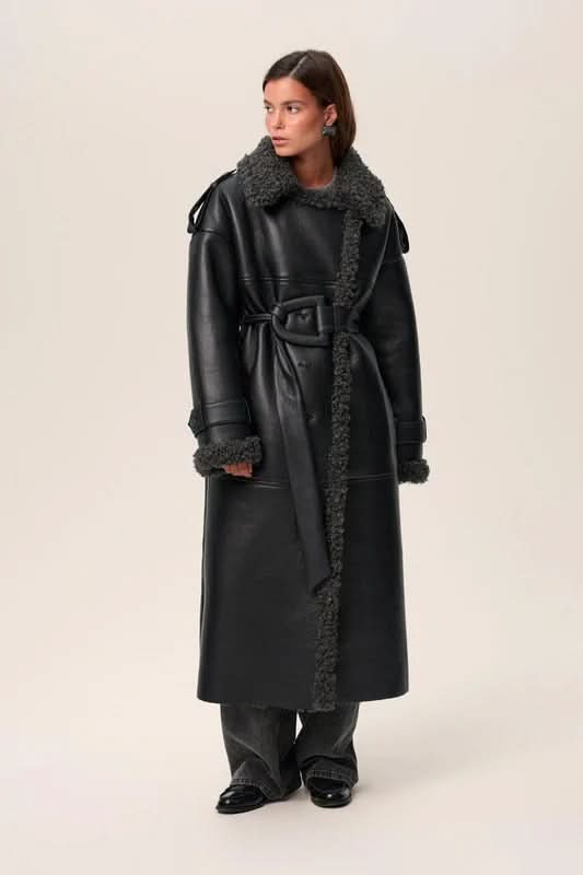 LUCIE | CROPPED COAT Black Long