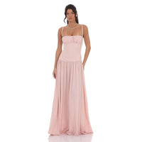 LUCY | SATIN MAXI DRESS Pale Pink