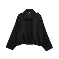 MARA | ELEGANT SUEDE LOOSE JACKET Black