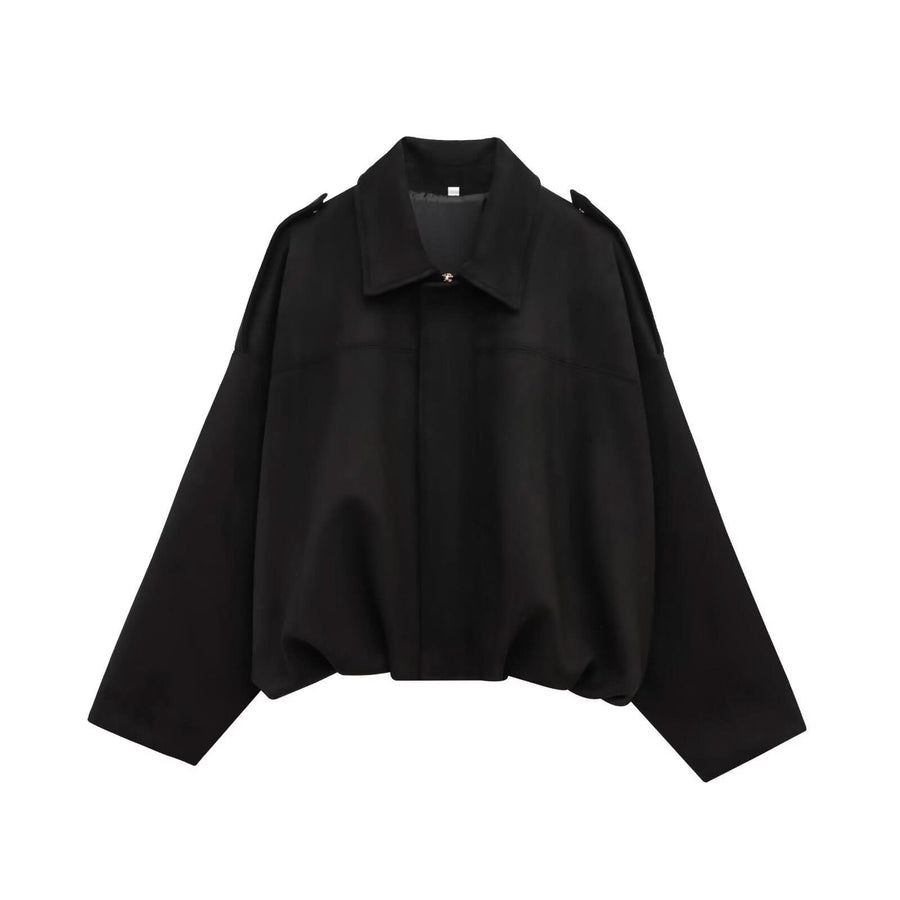 MARA | ELEGANT SUEDE LOOSE JACKET Black