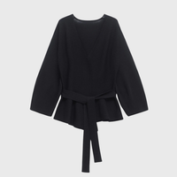 MAZE | TIED CARDIGAN Black