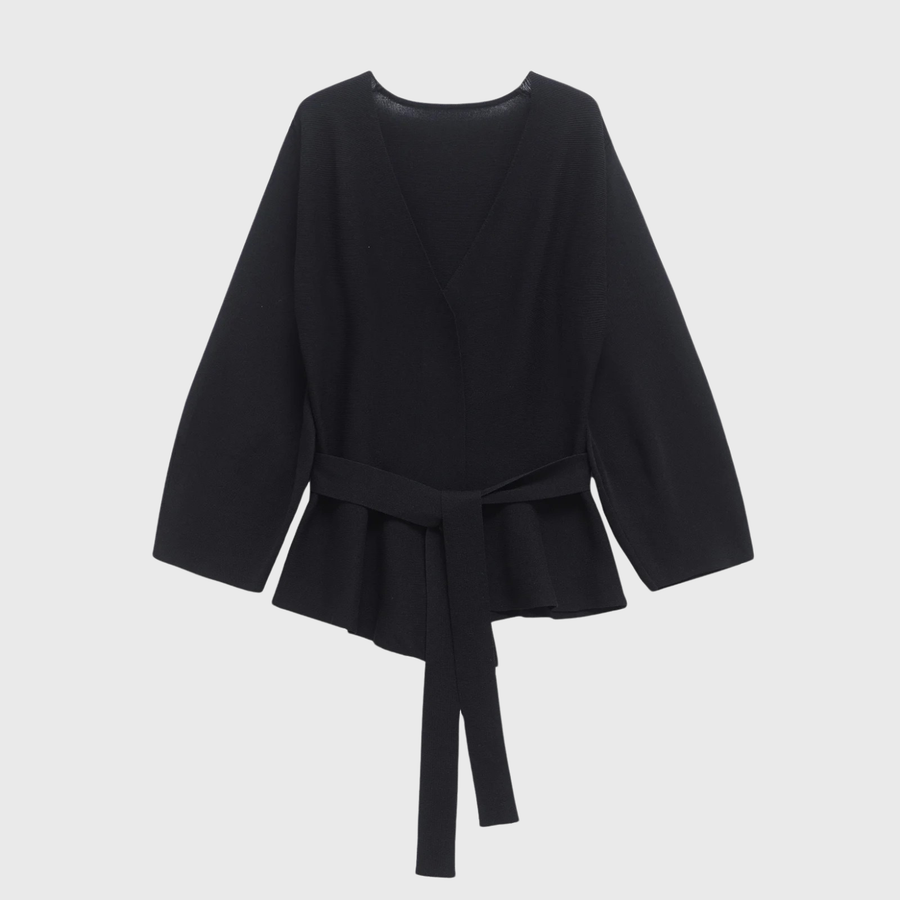 MAZE | TIED CARDIGAN Black