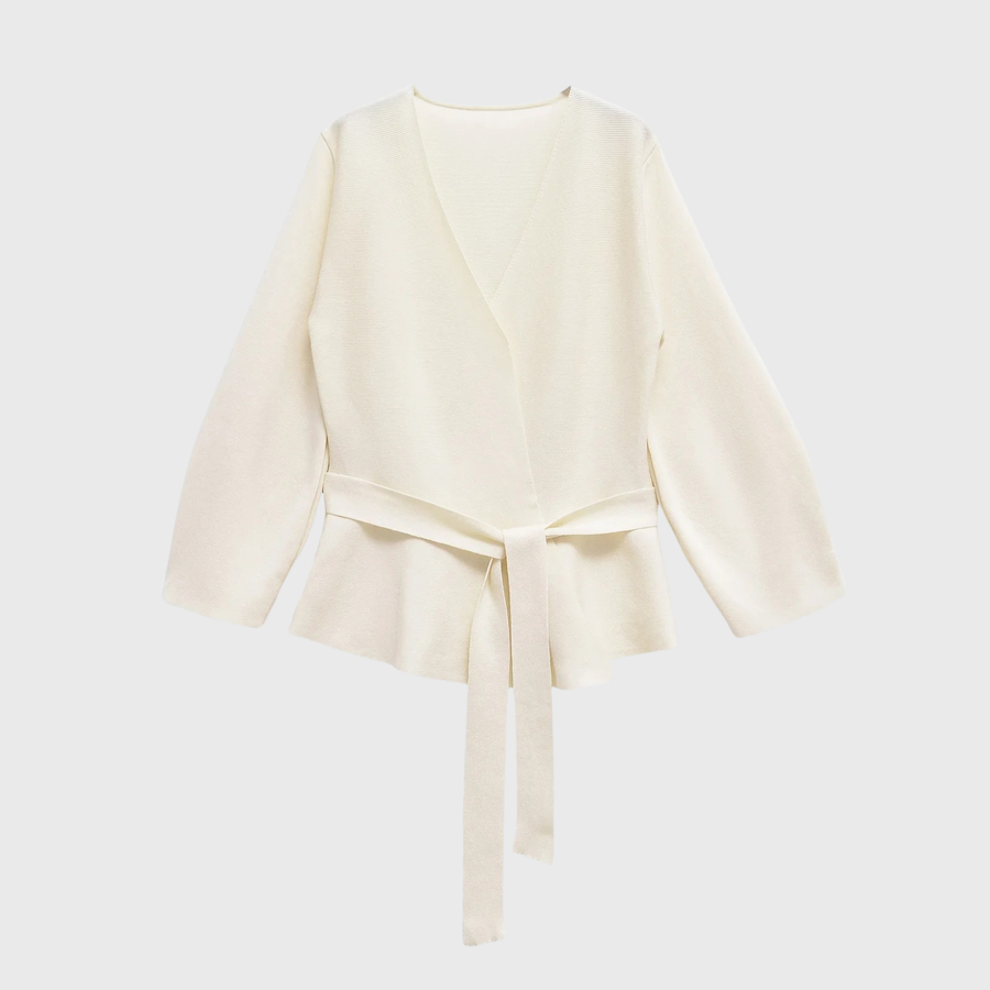 MAZE | TIED CARDIGAN Cream white