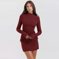 MEAGAN | ELEGANT MINI DRESS Burgundy