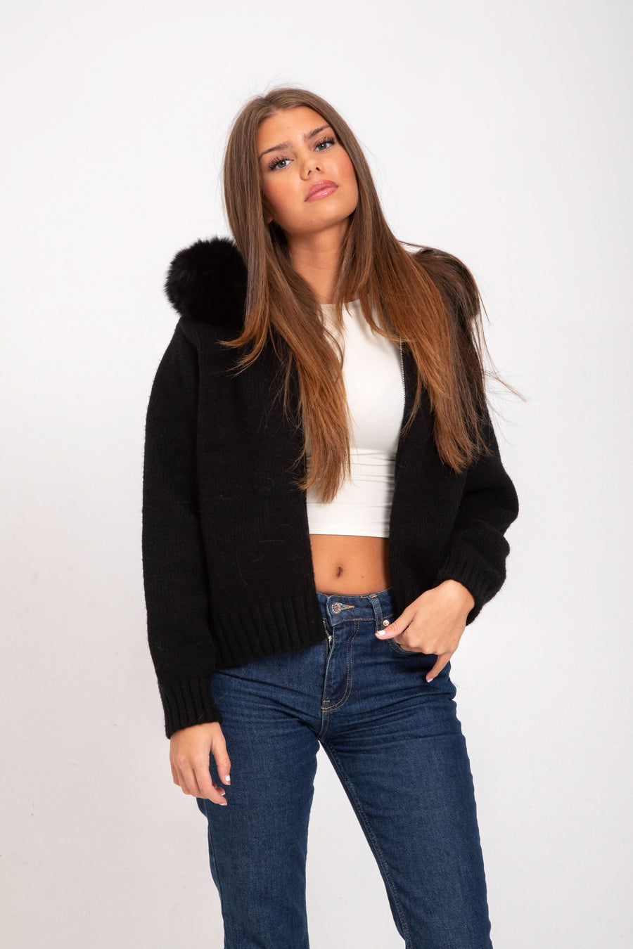 MELLY | FUR COAT black
