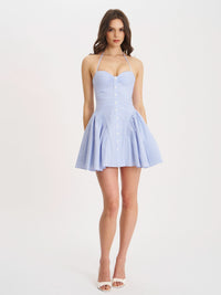 MELODY | DROP WAIST MINI DRESS Blue