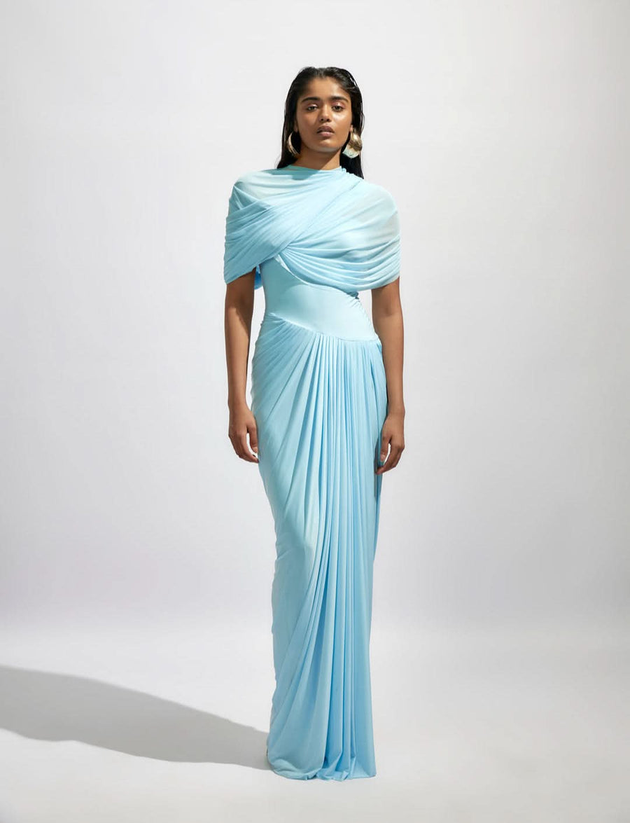 MILA | WRAP MAXI DRESS Blue