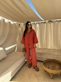 NOBU | LINEN SET Red