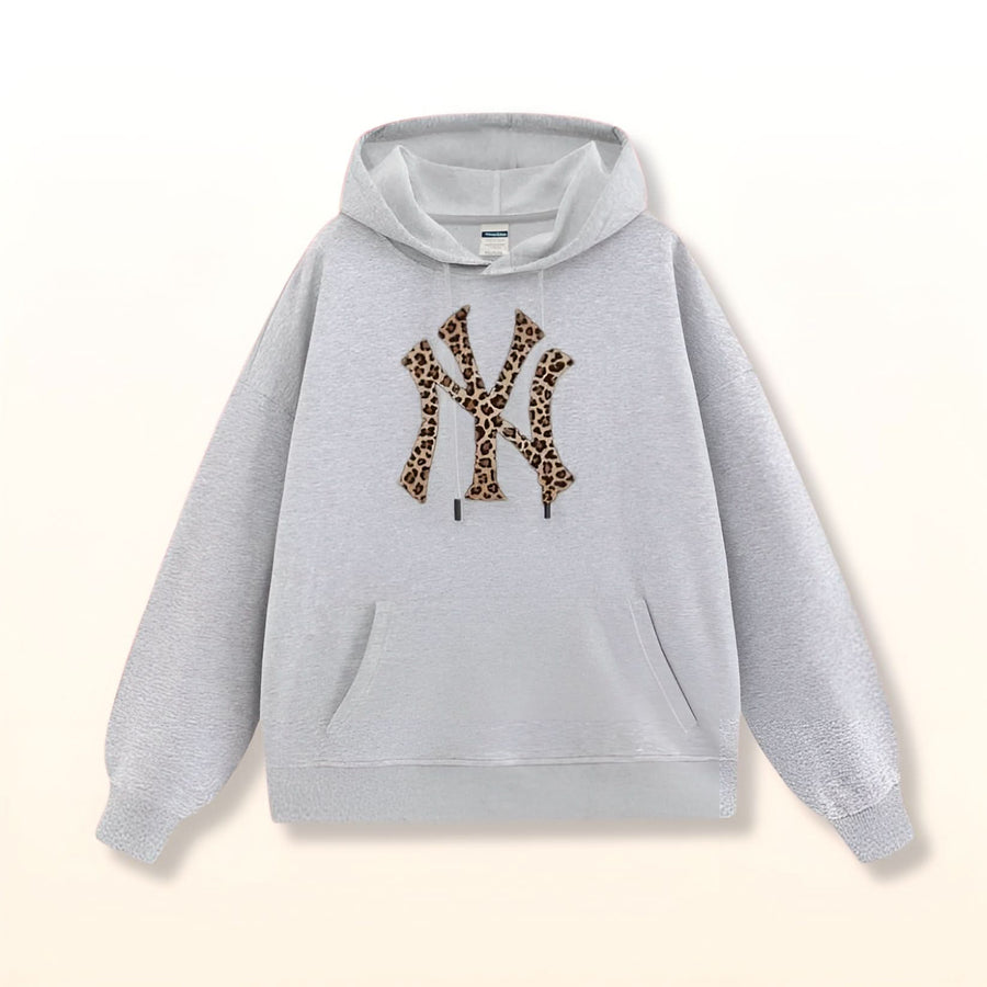 JUNIPER | NY LEOPARD HOODIE gray