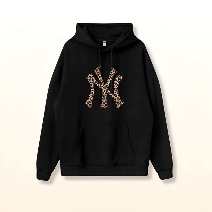 JUNIPER | NY LEOPARD HOODIE black
