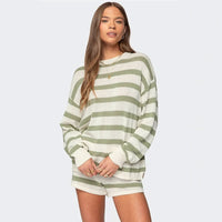 OLIVIA | KNIT STRIPE SET Green