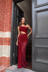 PARADISO | LACE MAXI DRESS Red
