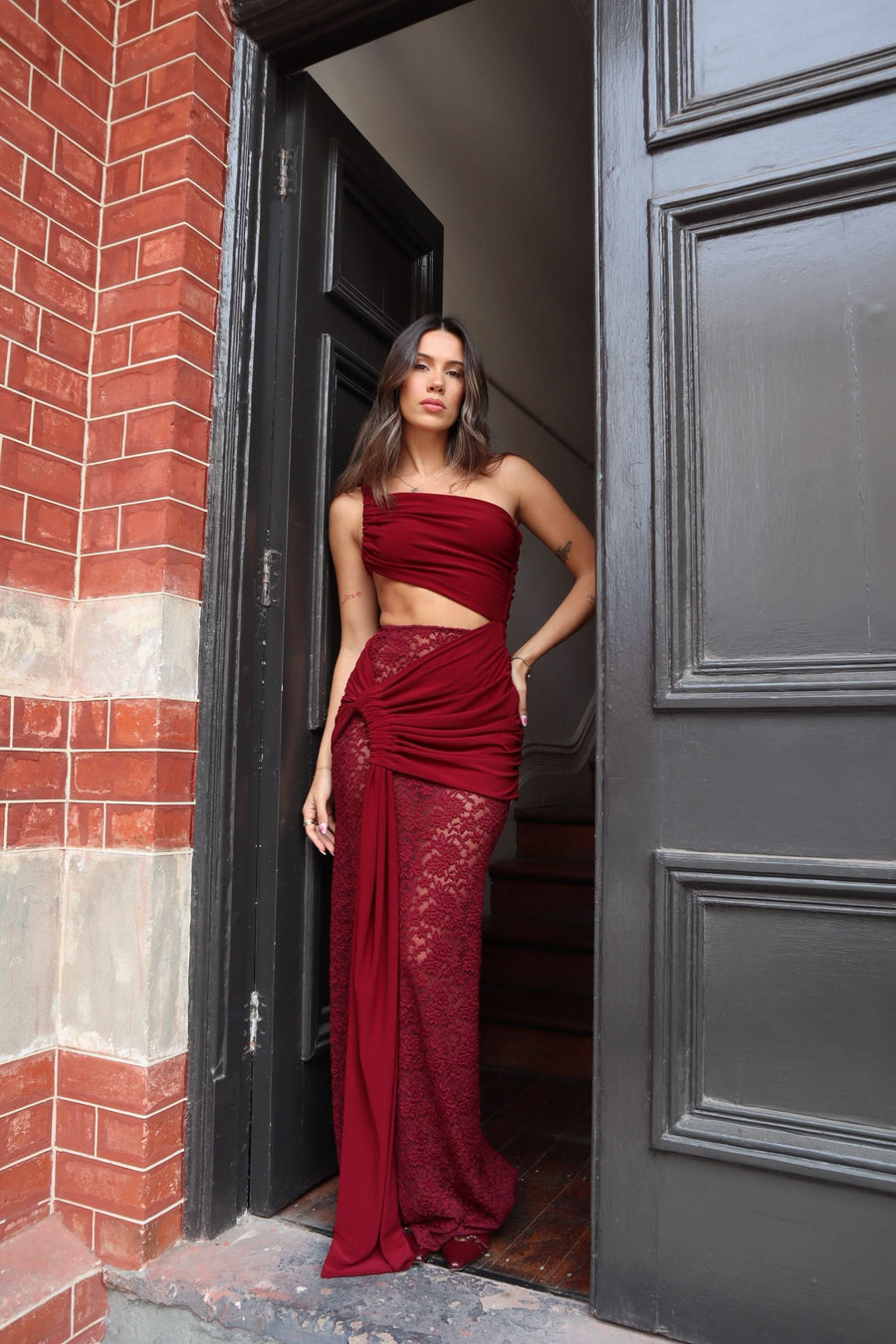 PARADISO | LACE MAXI DRESS Red