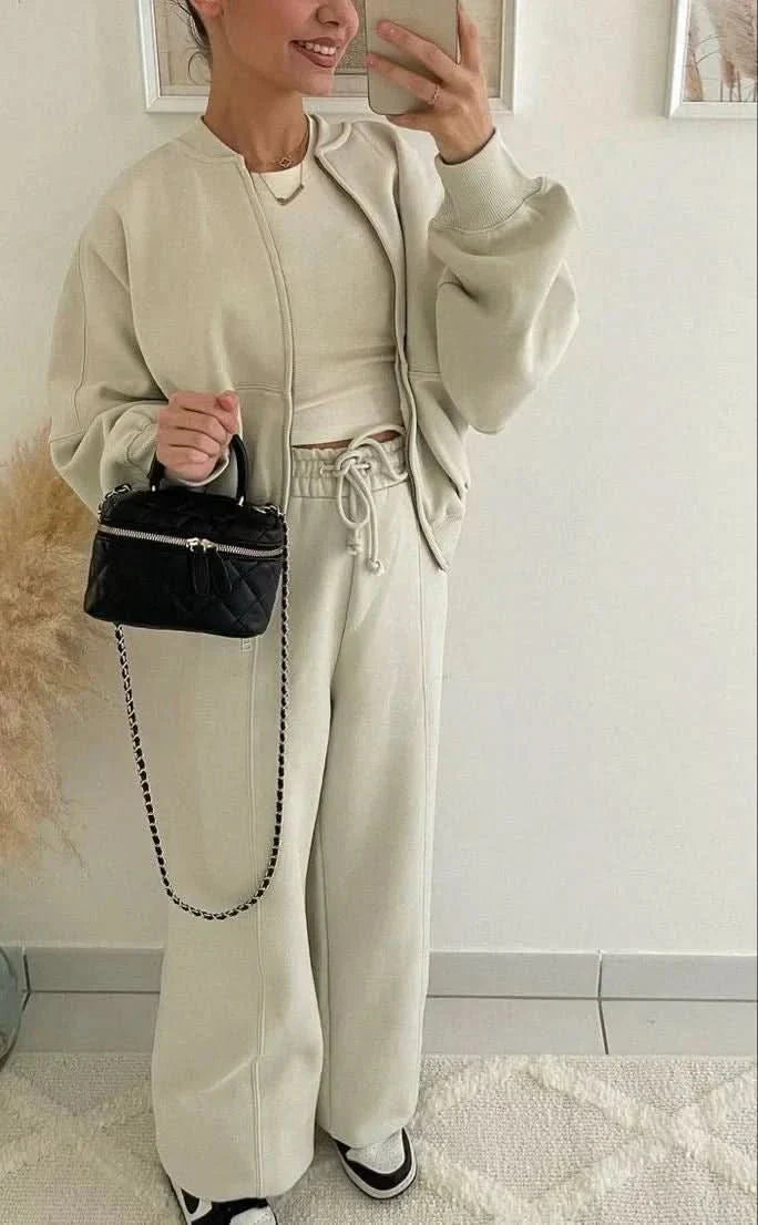 QUINCY | COMFY TRACKSUIT beige