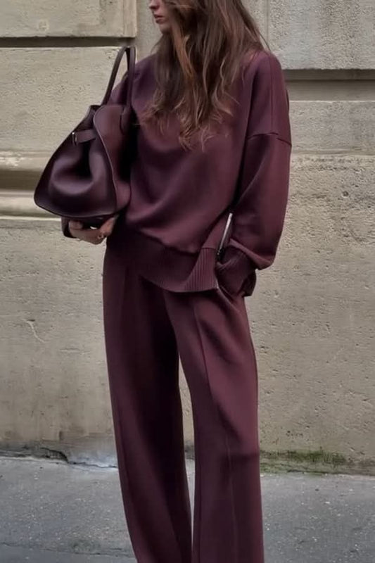 RACHEL | KNIT SET Burgundy