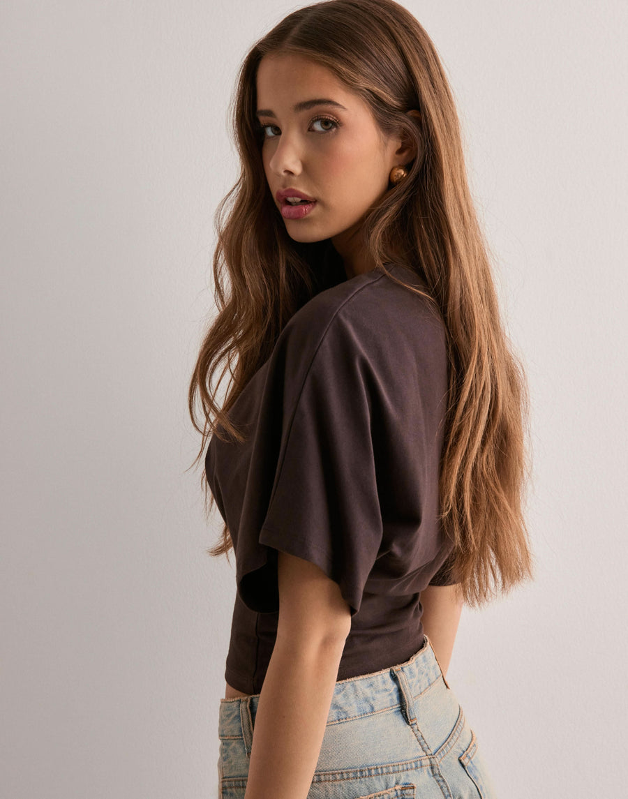 SANDRA | WIDE SLEEVE TEE Coffee