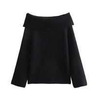 SCARLETT | KNIT OFF-SHOULDER SWEATER black