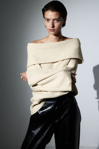 SCARLETT | KNIT OFF-SHOULDER SWEATER white-1