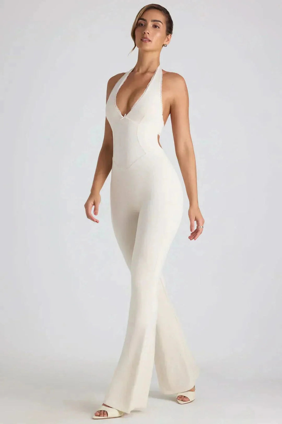 SELENE | FLARED JUMPSUIT Ivory
