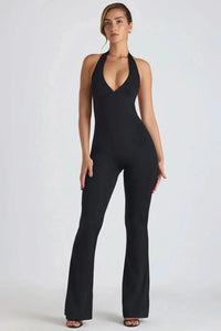 SELENE | FLARED JUMPSUIT Black