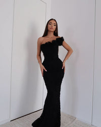 STACY | ASYMMETRCIAL EVENING GOWN Black