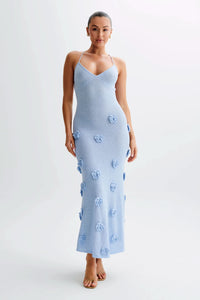 SUKI | FLOWERS MAXI DRESS Sky Blue