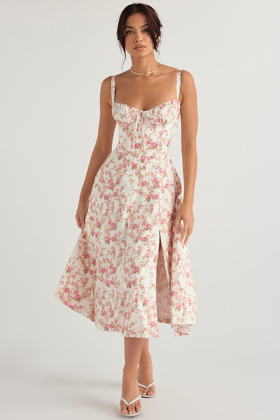 TATIANA | MIDI DRESS Pink Flowers