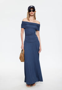 TATIANA | SHOULDER MAXI DRESS Blue