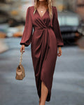 Romilly | Women's Long Sleeve Wrap Midi Dress