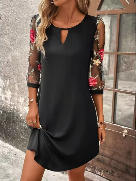 Rosabella | Women's Floral Keyhole Mini Dress