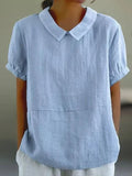 Rosalba | Women's Peter Pan Collar Short Sleeve Blouse