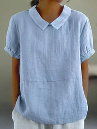 Rosalba | Women's Peter Pan Collar Short Sleeve Blouse