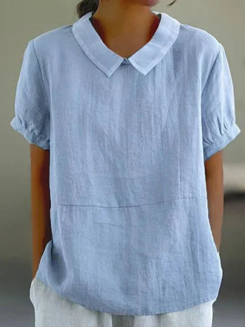 Rosalba | Women's Peter Pan Collar Short Sleeve Blouse
