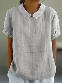 Rosalba | Women's Peter Pan Collar Short Sleeve Blouse