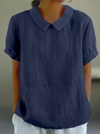 Rosalba | Women's Peter Pan Collar Short Sleeve Blouse