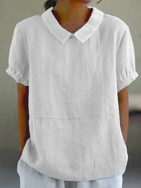 Rosalba | Women's Peter Pan Collar Short Sleeve Blouse